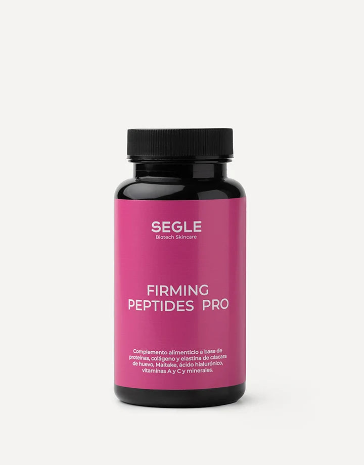 Rode capsules van het Segle Firming Peptides Pro voedingssupplement
