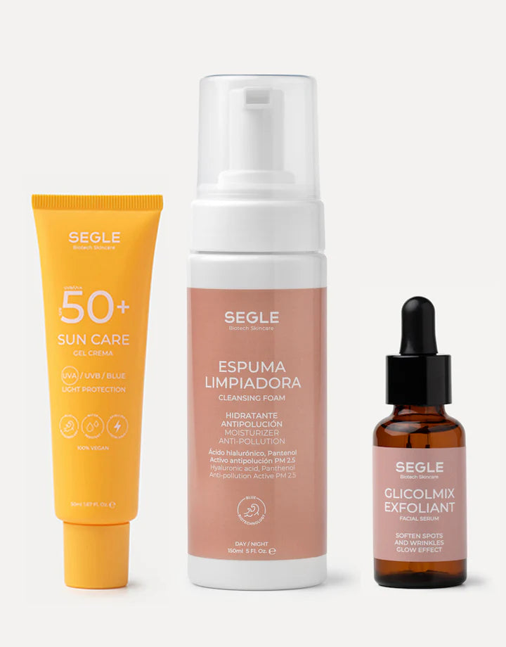 Serum Glicolmix + Reinigingsschuim + Zonbescherming SPF50